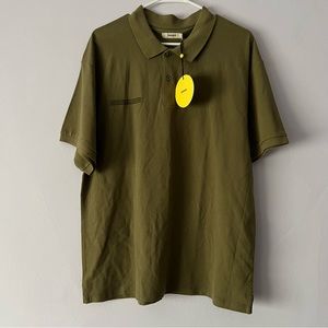 NWT Pangaia Olive Green Polo Button Shirt Medium